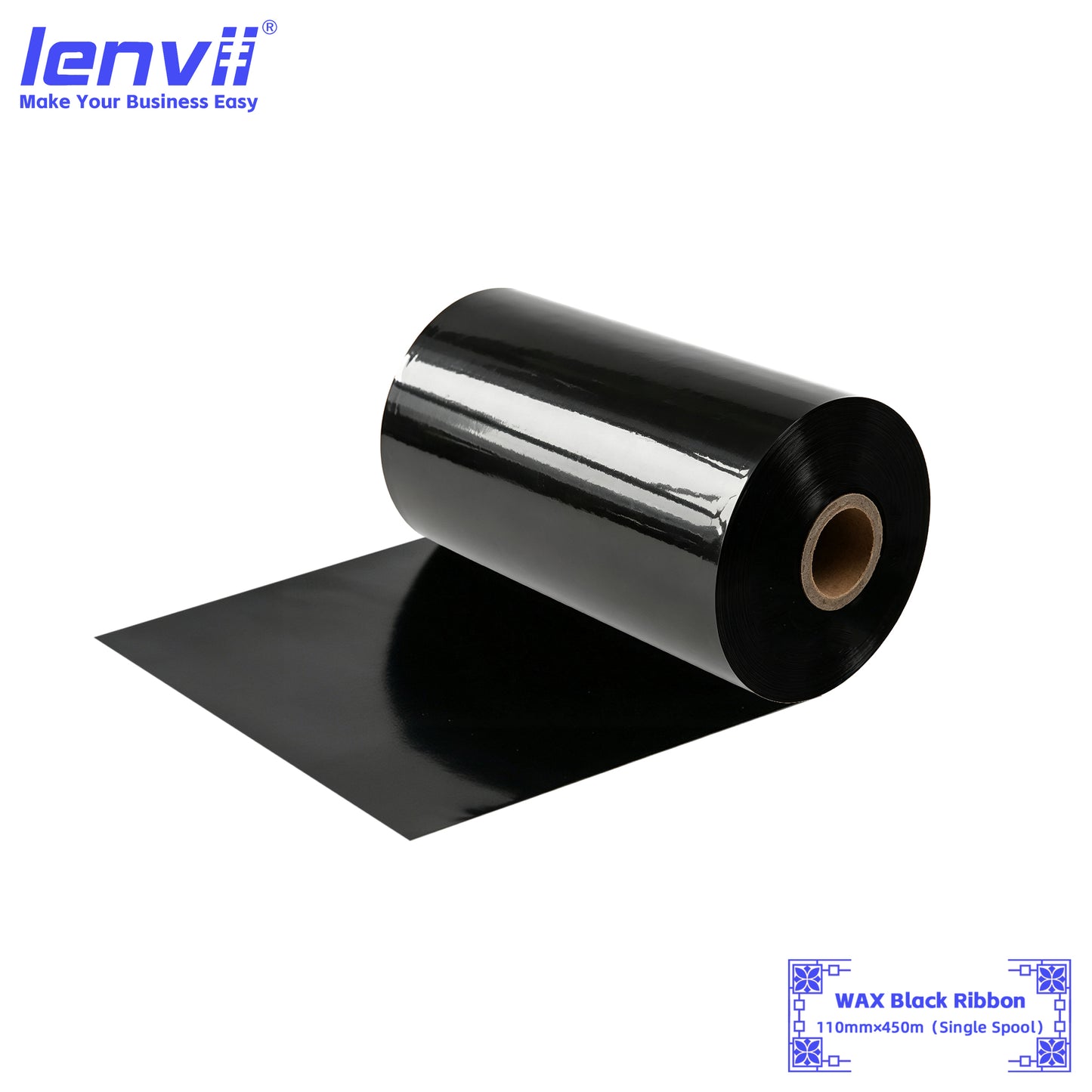 Black Wax Thermal Transfer Ribbon | Single-Axis Roll
