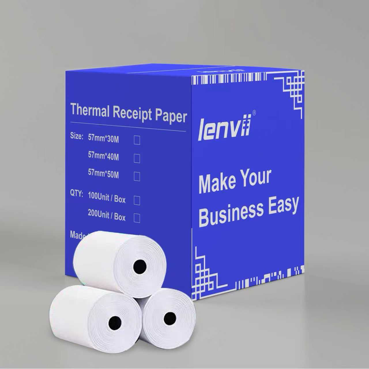 LENVII 70g Ultra-Thin Thermal Receipt Paper/Receipt Rolls/Credit Card Receipt Paper/Printing Roll/Commercial Paper/Printing Roll of Machine/Cash Register POS Receipt