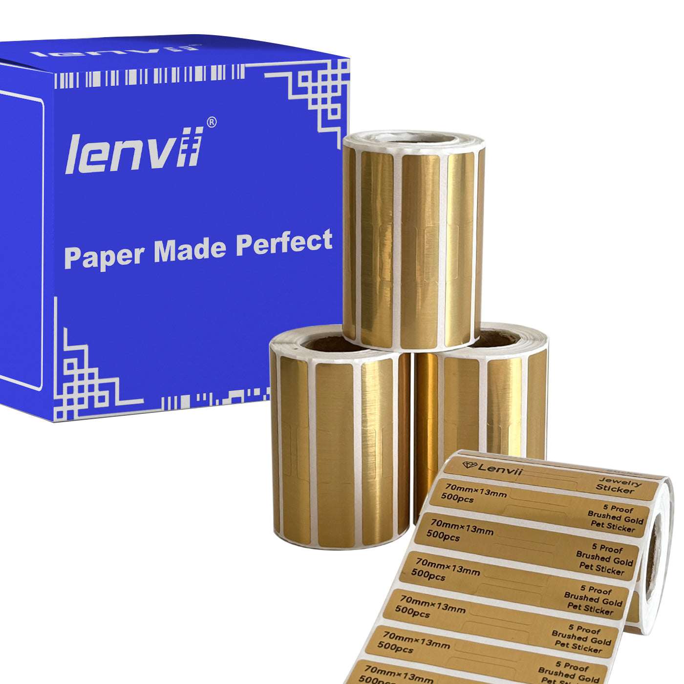 LENVII 70×13mm Waterproof Jewelry Price Tags丨Thermal Label Stickers
