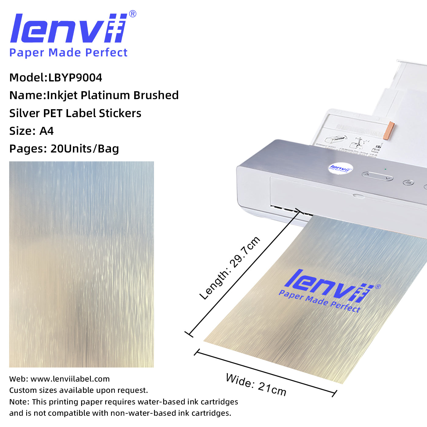 A4 Inkjet Brushed Label Stickers