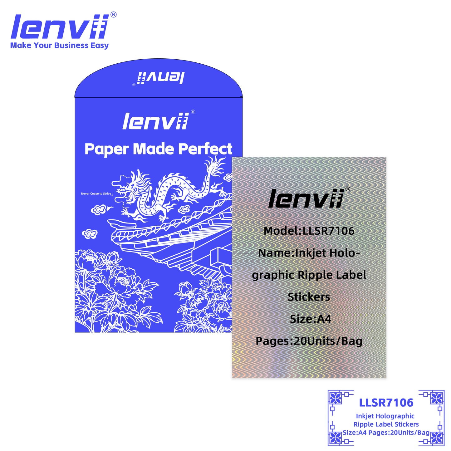 A4 Inkjet Holographic Label Stickers | 20 Sheets/Bag
