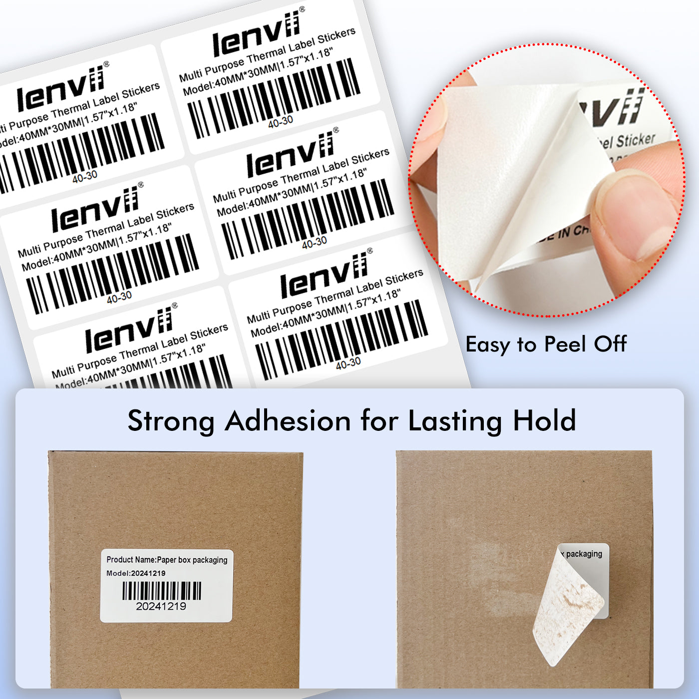 4Proof White Rectangle Thermal Label Stickers