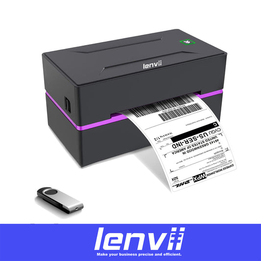 LENVII LV-390 4x6 Thermal Label Printer for Shipping Packages | 150mm/s High-Speed Desktop Barcode Printer | Compatible with Amazon, eBay, Shopify, USPS & DHL | Small Business Label Maker Machine