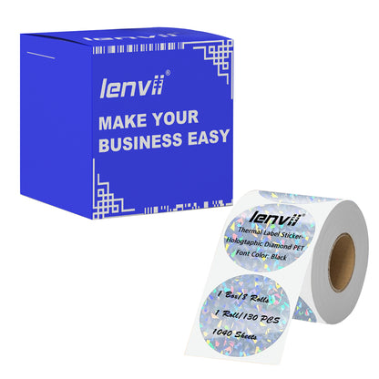 LENVII 50mm×50mm 4 Proof Colored Round Thermal Label StickersWaterproof,Oil/Tear/Scratch Resistant,Circular Printable Tags/2 Inch Stickers Rolls
