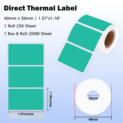 LENVII 4Proof Colored Rectangle Label Stickers/Roll of Stickers/Printable QR Barcode PVC Tags/Waterproof,Oil/Tear/Scratch Resistant/Sticky Label/Easy Peel Tag