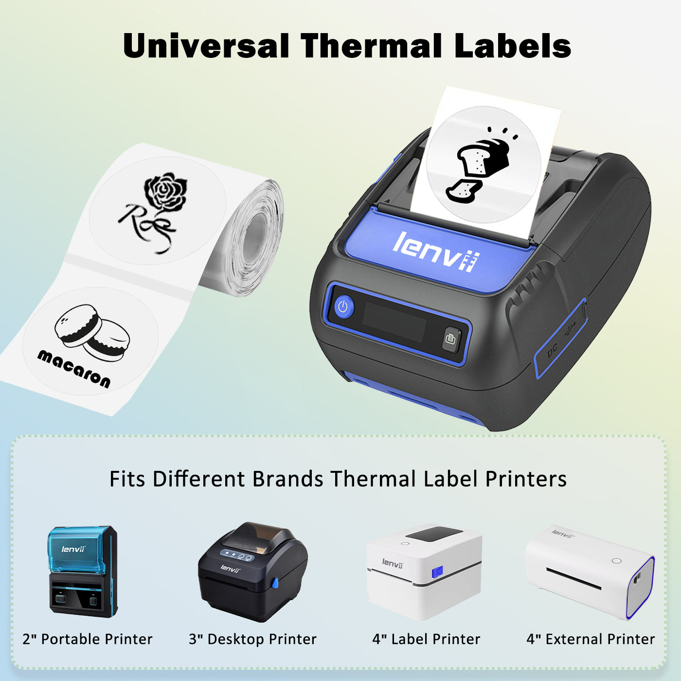 LENVII 4Proof Transparent Label Stickers/Roll of Stickers/Printable QR Barcode PVC Tags/Waterproof,Oil/Tear/Scratch Resistant/Sticky Label/Easy Peel Tag