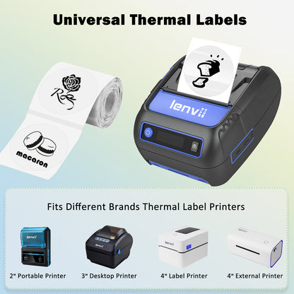 LENVII 4Proof Transparent Label Stickers/Roll of Stickers/Printable QR Barcode PVC Tags/Waterproof,Oil/Tear/Scratch Resistant/Sticky Label/Easy Peel Tag