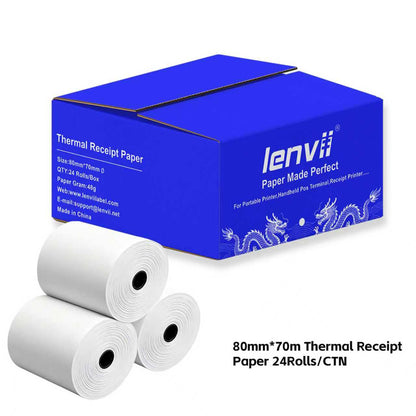 LENVII 48g Ultra Thin Thermal Paper丨Cash Register Receipt Roll