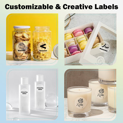 LENVII 4Proof Transparent Label Stickers/Roll of Stickers/Printable QR Barcode PVC Tags/Waterproof,Oil/Tear/Scratch Resistant/Sticky Label/Easy Peel Tag