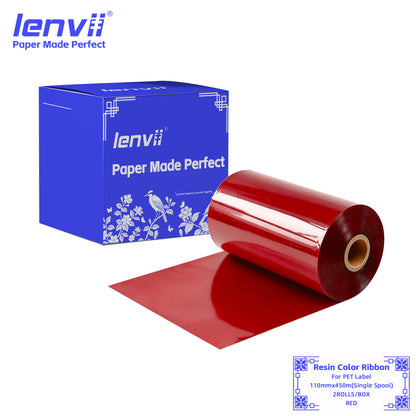 Color Resin Thermal Transfer Ribbon 110mm×450m Red | Lenviilabel
