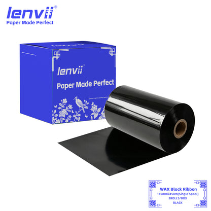 Black Wax Thermal Transfer Ribbon | Single-Axis Roll