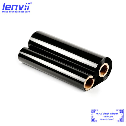 Black Wax Thermal Transfer Ribbon | Double-Axis Roll