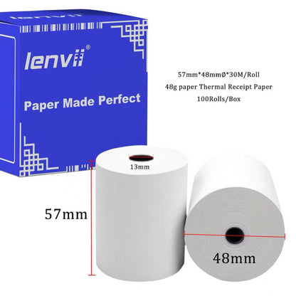 LENVII 48g Ultra-Thin Thermal Receipt Paper/Receipt Rolls/Credit Card Receipt Paper/Printing Roll/Commercial Paper/Printing Roll of Machine/Cash Register POS Receipt