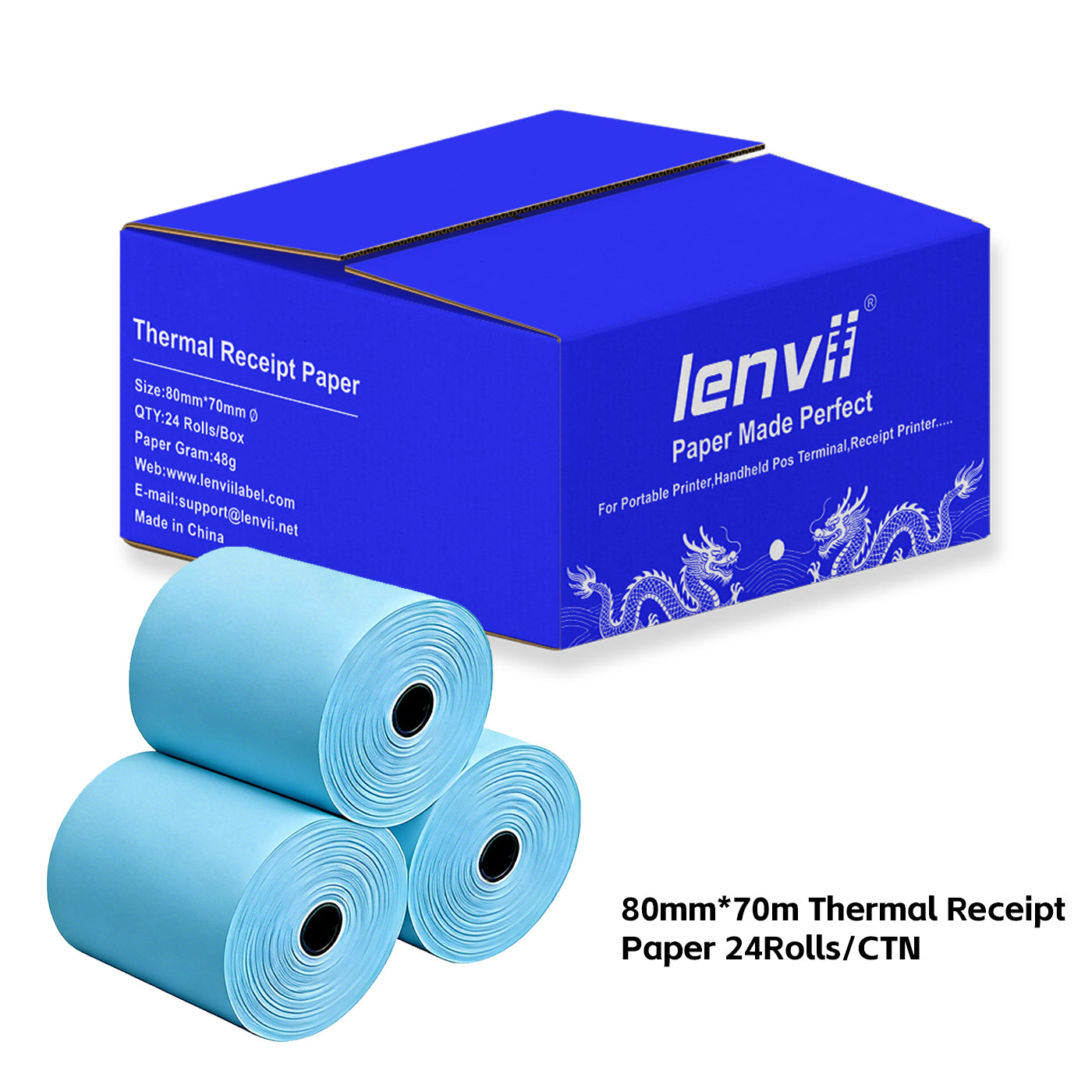 LENVII 48g Ultra Thin Thermal Paper丨Cash Register Receipt Roll