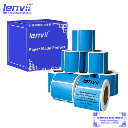 LENVII 5Proof Rectangle Label Stickers | Strong Adhesive | Thermal Printer