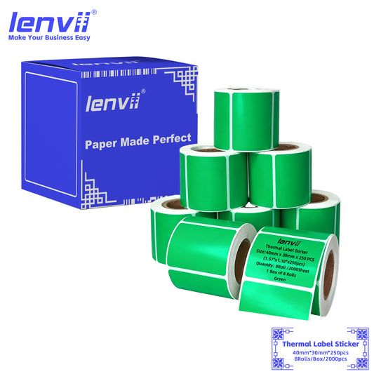 LENVII 5Proof Rectangle Label Stickers | Strong Adhesive | Thermal Printer