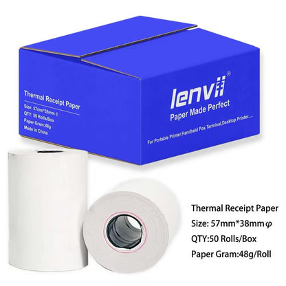 LENVII 48g Ultra Thin Thermal Paper丨Cash Register Receipt Roll