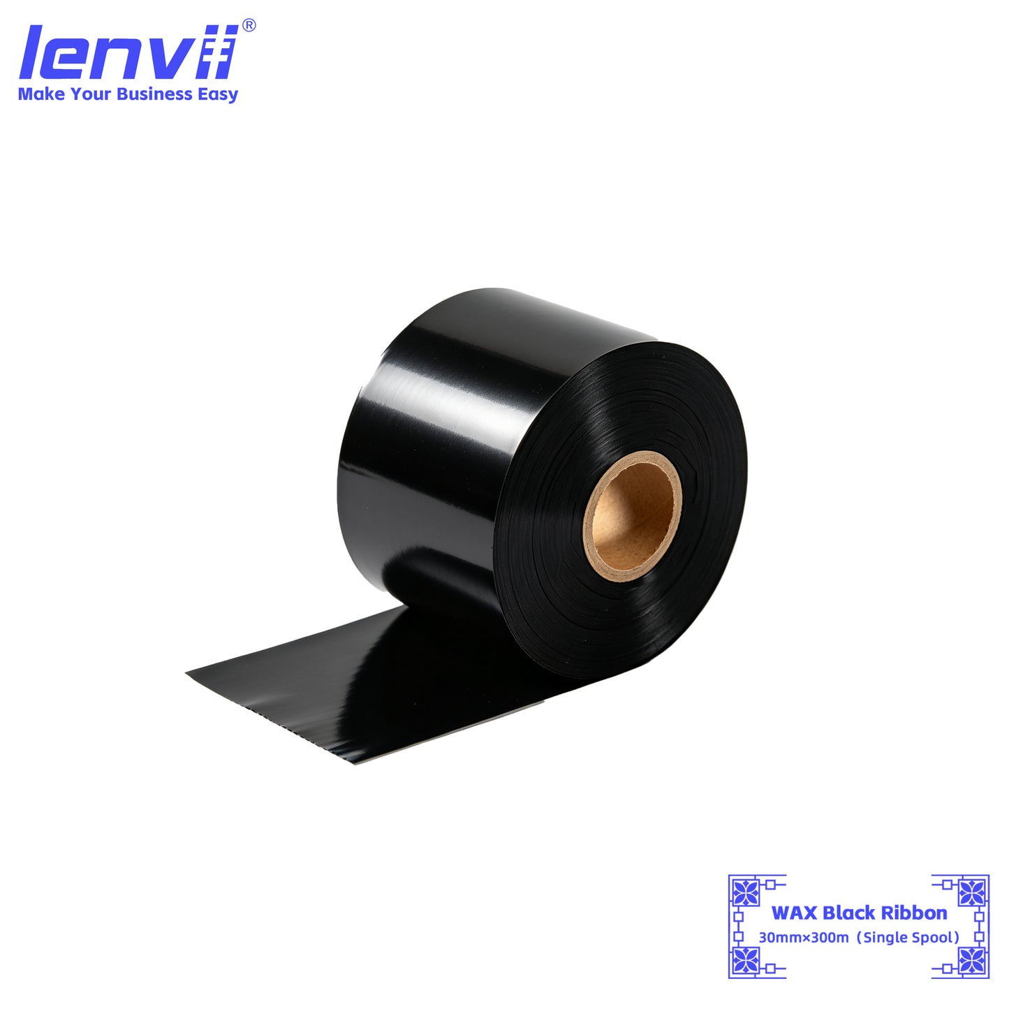 Black Wax Thermal Transfer Ribbon | Single-Axis Roll