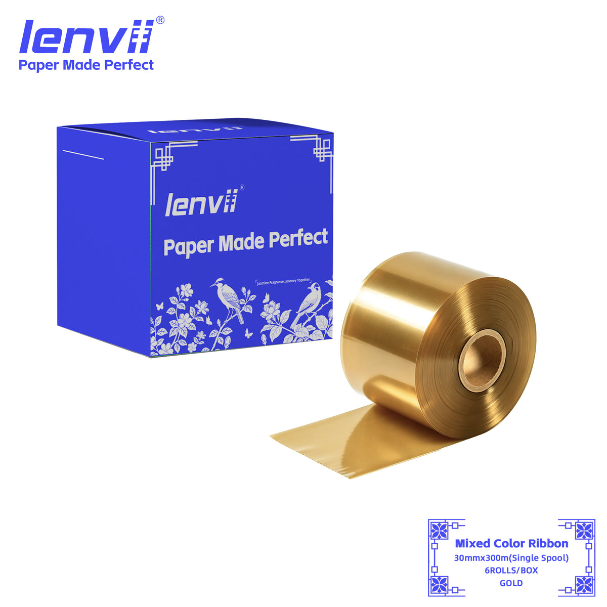 Colored Thermal Transfer Ribbon – Single-Axis | 30–110mm × 300m/450m | 8 Colors