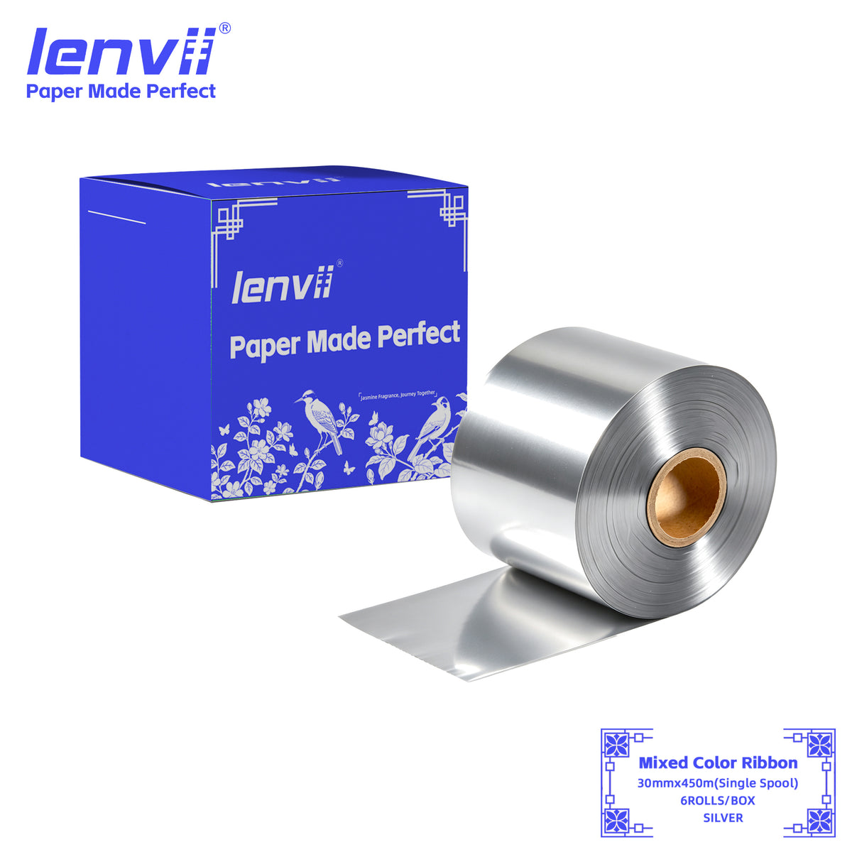 Colored Thermal Transfer Ribbon – Single-Axis | 30–110mm × 300m/450m | 8 Colors