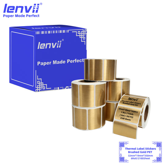 LENVII 5Proof Rectangle Label Stickers/Roll of Stickers/Printable QR Barcode PVC Tags/Waterproof,Oil/Tear/Scratch Resistant/Sticky Label/Easy Peel Tag