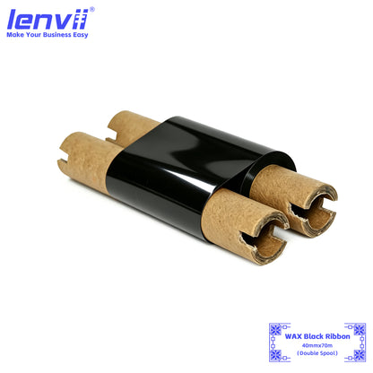 Black Wax Thermal Transfer Ribbon | Double-Axis Roll
