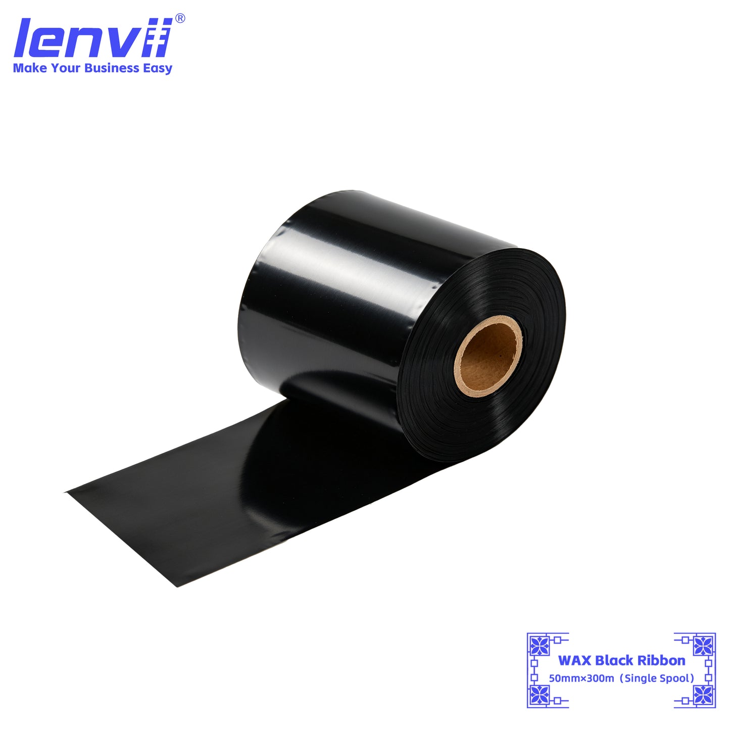 Black Wax Thermal Transfer Ribbon | Single-Axis Roll