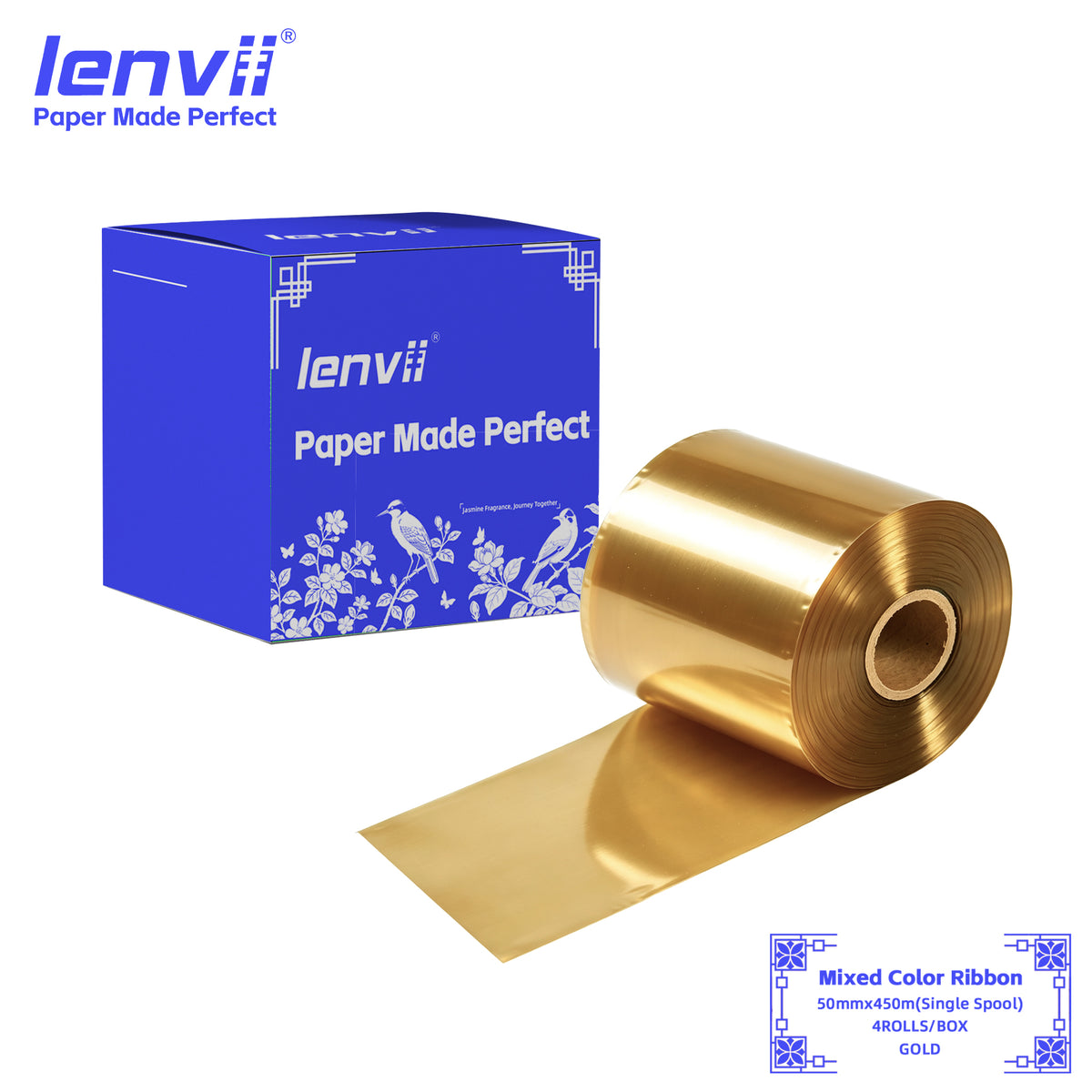 Colored Thermal Transfer Ribbon – Single-Axis | 30–110mm × 300m/450m | 8 Colors