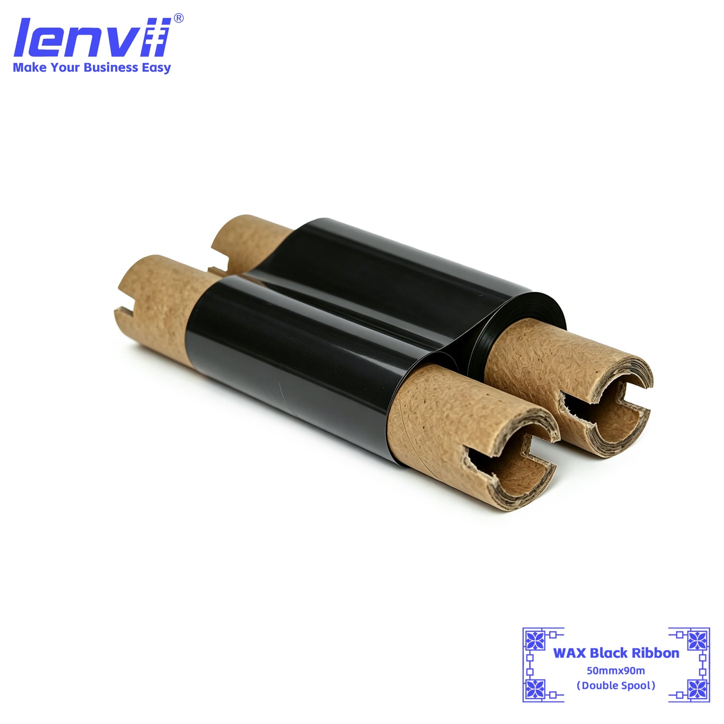 Black Wax Thermal Transfer Ribbon | Double-Axis Roll