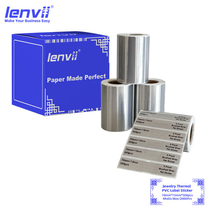 LENVII 70×13mm Waterproof Jewelry Price Tags丨Thermal Label Stickers
