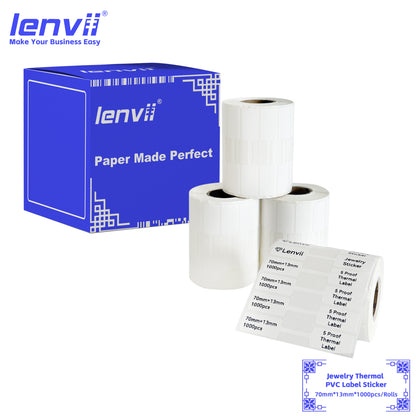 LENVII 70×13mm Waterproof Jewelry Price Tags丨Thermal Label Stickers