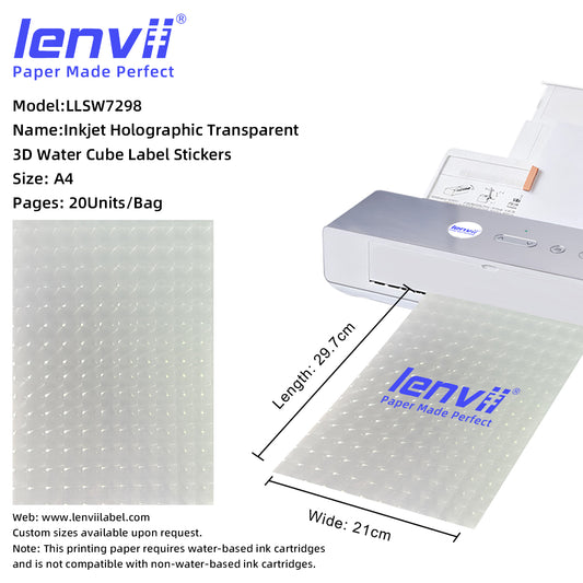 A4 Inkjet Holographic Transparent PET Label Stickers