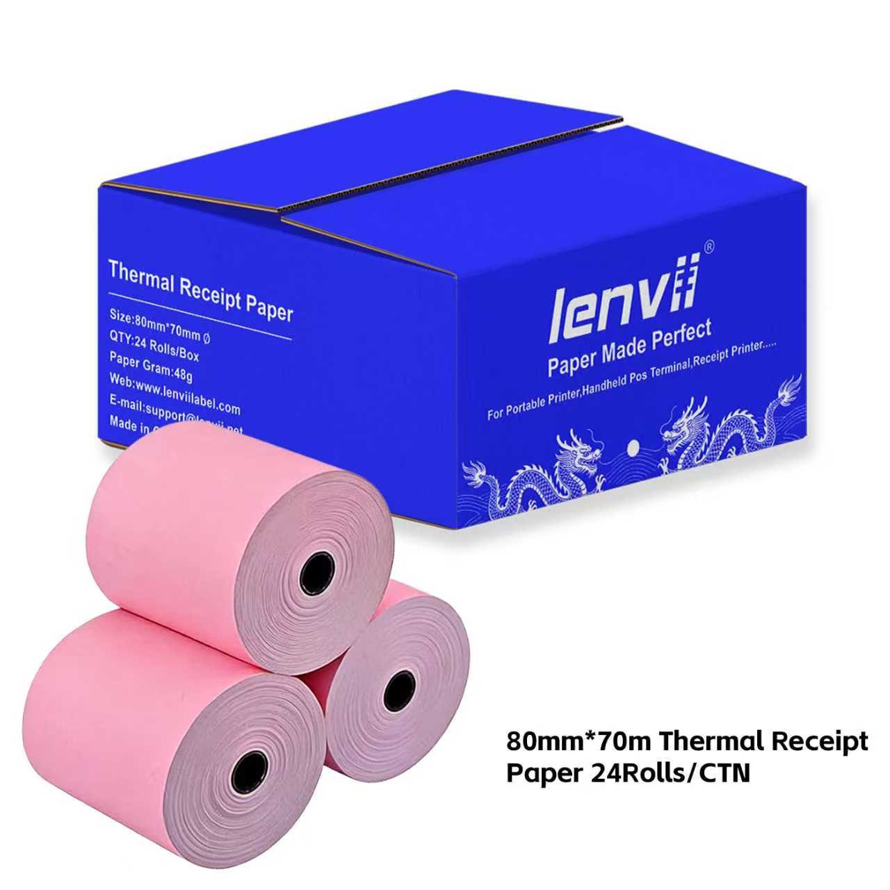 LENVII 48g Ultra Thin Thermal Paper丨Cash Register Receipt Roll