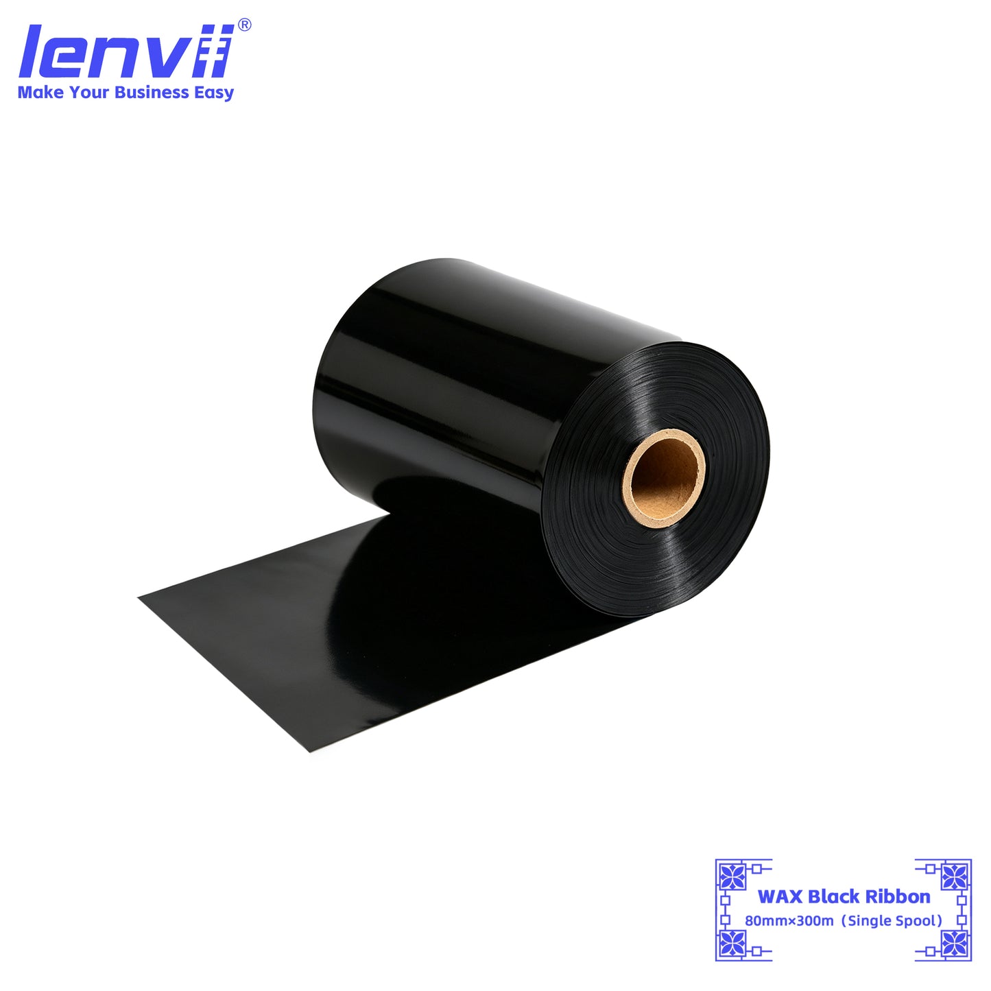 Black Wax Thermal Transfer Ribbon | Single-Axis Roll