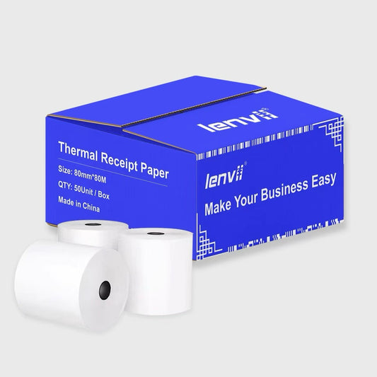 LENVII 80g Ultra-Thin Thermal Receipt Paper/Receipt Rolls/Credit Card Receipt Paper/Printing Roll/Commercial Paper/Printing Roll of Machine/Cash Register POS Receipt