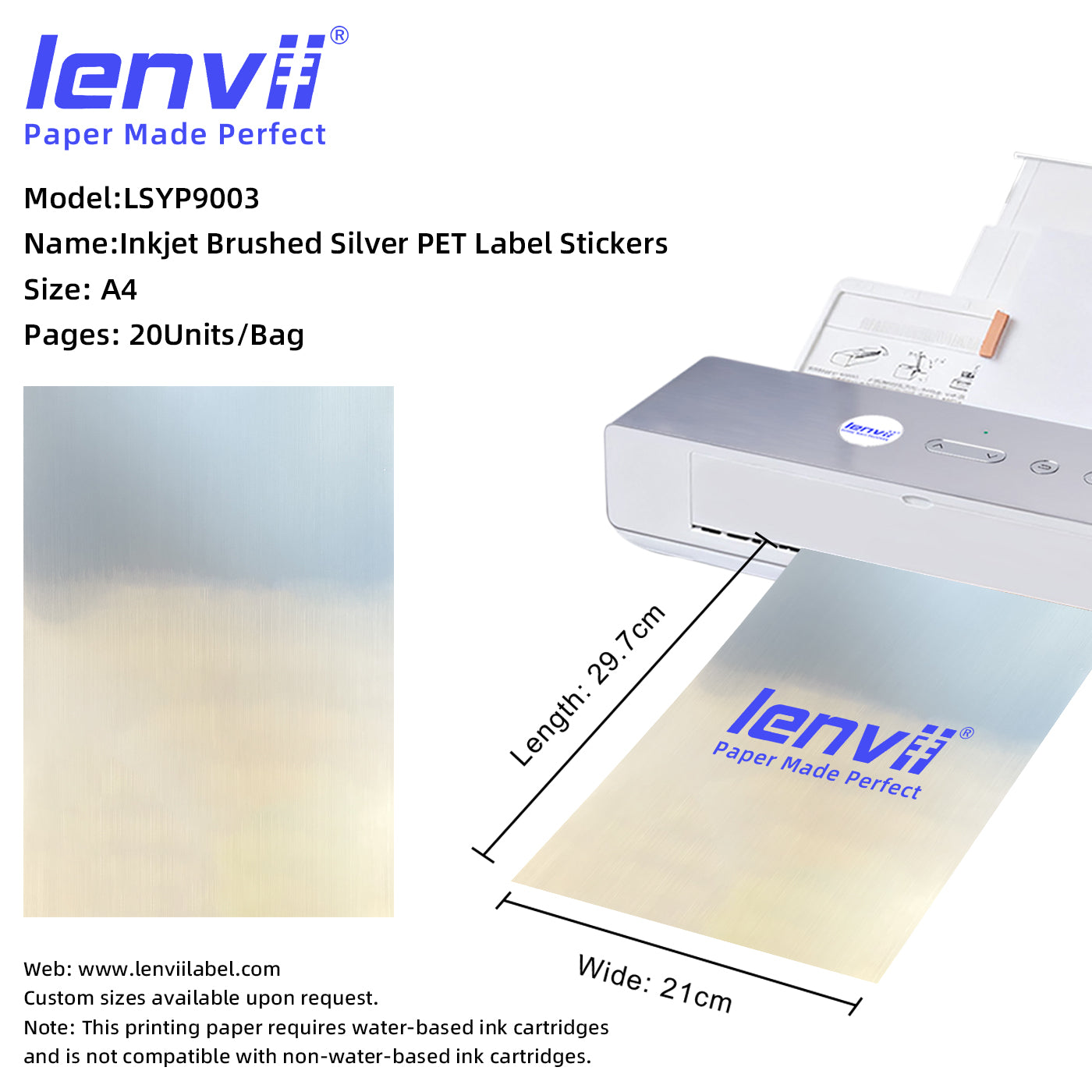 A4 Inkjet Brushed Label Stickers