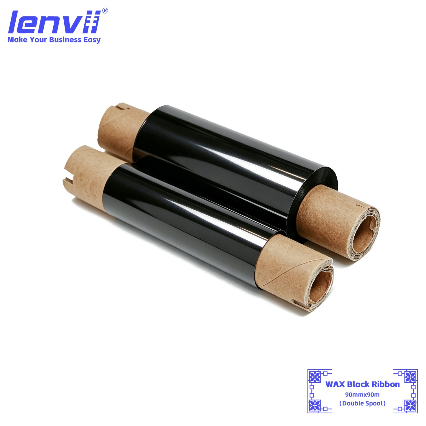 Black Wax Thermal Transfer Ribbon | Double-Axis Roll