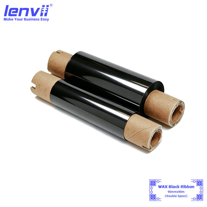 Black Wax Thermal Transfer Ribbon | Double-Axis Roll