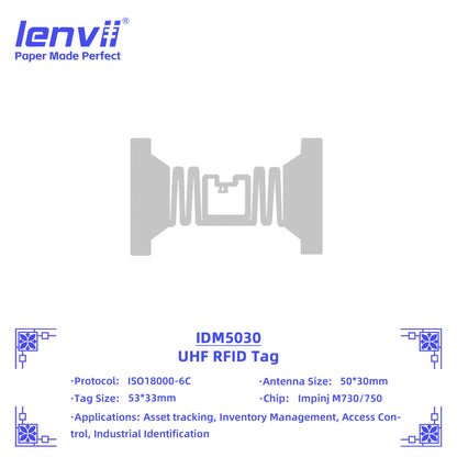 LENVII 53mm×33mm RFID Sticker Tags – 1000 pcs/Roll