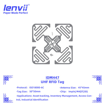 LENVII 50mm×50mm RFID Sticker Tags – 1000 pcs/Roll