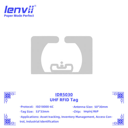 LENVII 53mm×33mm RFID Sticker Tags – 1000 pcs/Roll