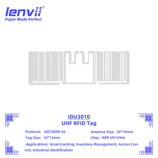 LENVII 33mm×13mm RFID Sticker Tags – 1000 pcs/Roll
