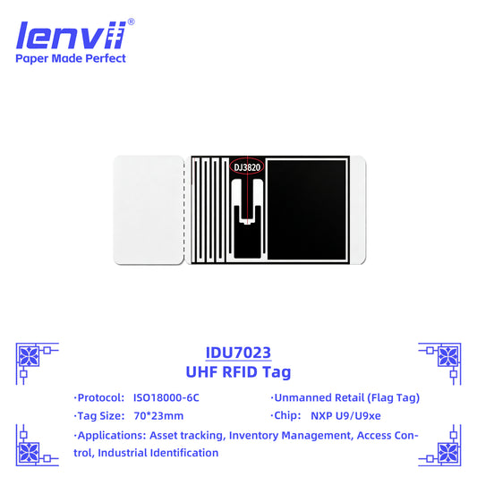 LENVII 70mm×23mm RFID Sticker Tags – 1000 pcs/Roll