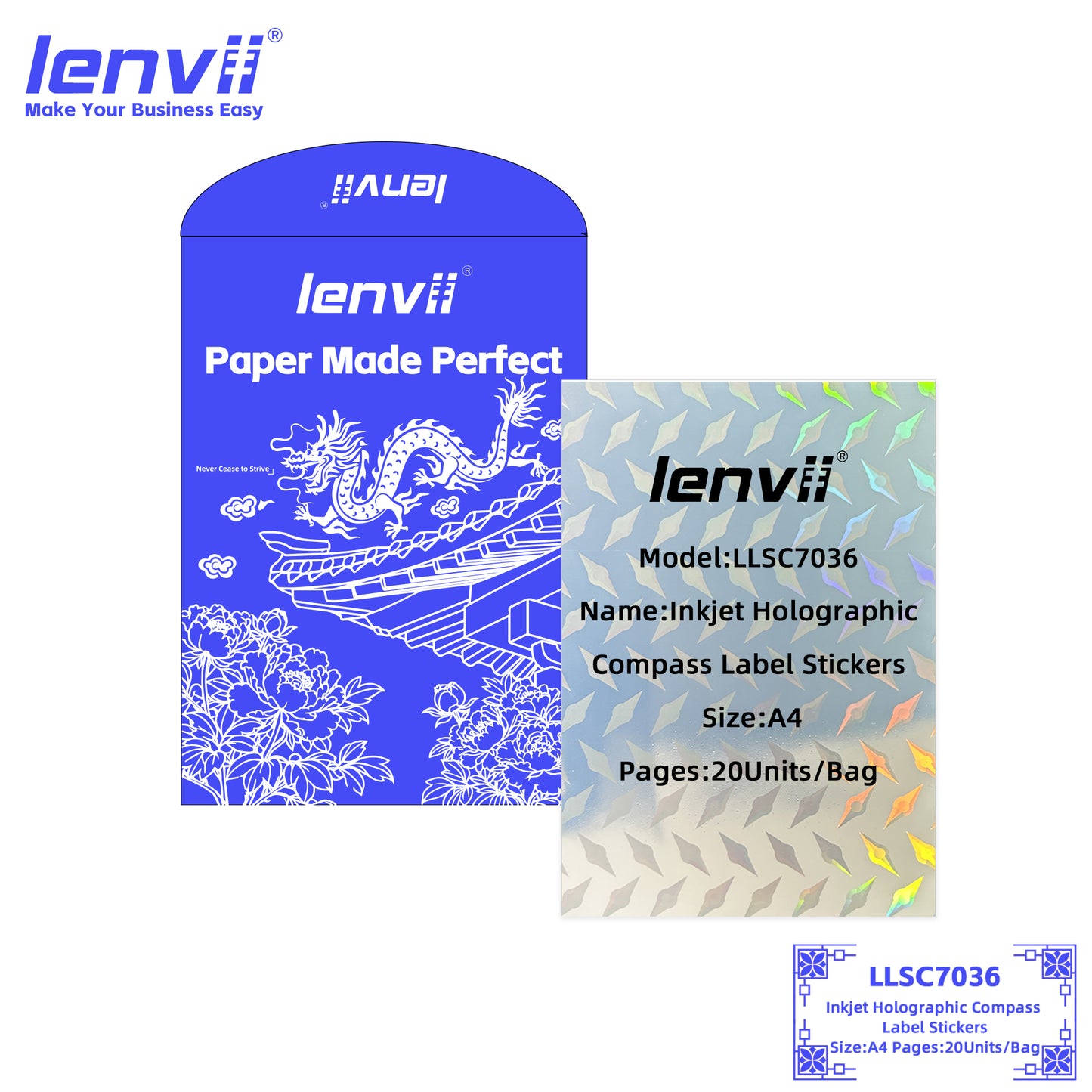 A4 Inkjet Holographic Label Stickers | 20 Sheets/Bag