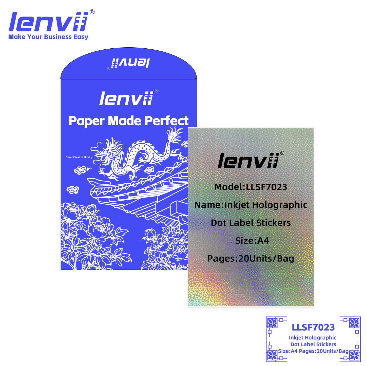 A4 Inkjet Holographic Label Stickers | 20 Sheets/Bag