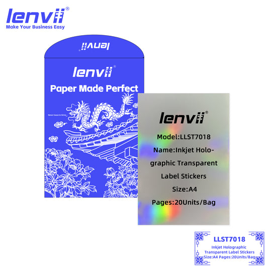 A4 Inkjet Holographic Transparent PET Label Stickers