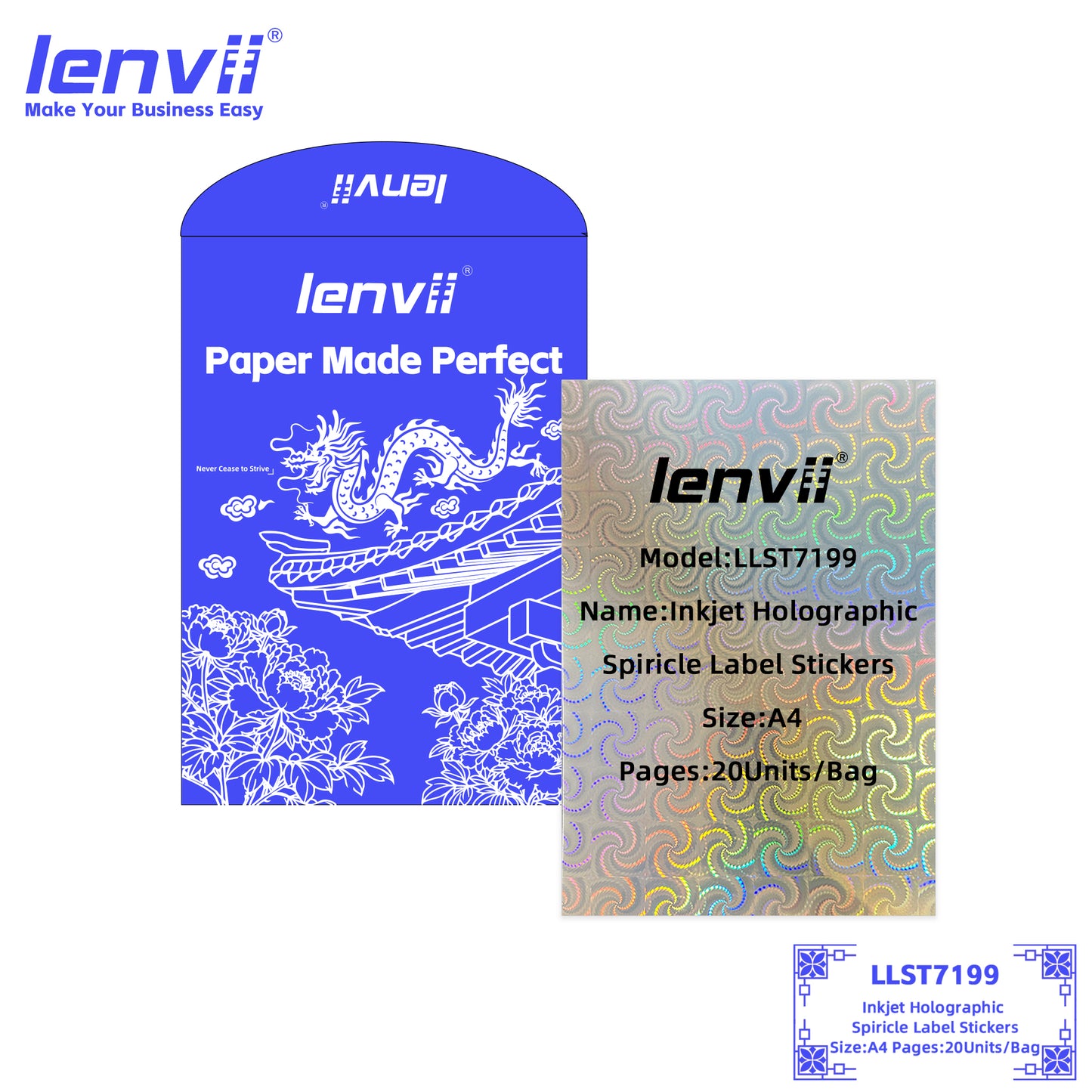 A4 Inkjet Holographic Label Stickers | 20 Sheets/Bag