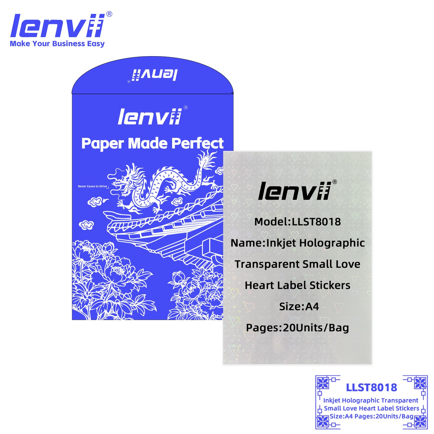 A4 Inkjet Holographic Transparent PET Label Stickers