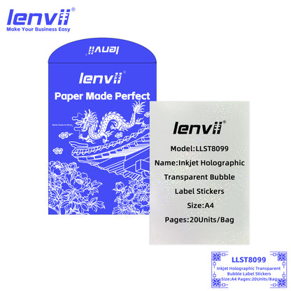 A4 Inkjet Holographic Transparent PET Label Stickers