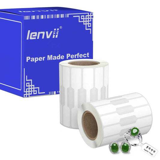 LENVII 70mm×13mm 4 Proof White Jewelry Tags/Oil/Scratch Resistant/Mini Removable Label Stickers/Necklace Etiquetas/Sales Labels/Price Tags/Small Printable Joyeria Paper/Tiny Pricing Stickers